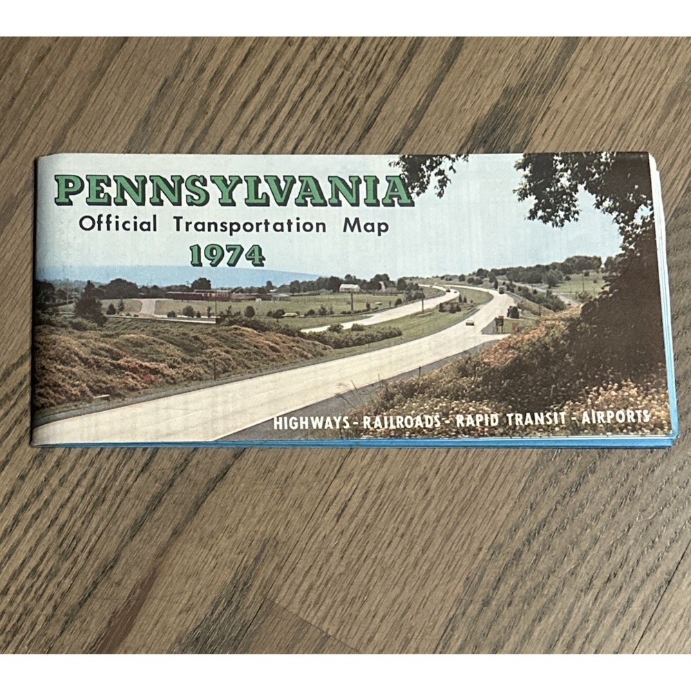 Vintage 1974 Pennsylvania Official Transportation & Tourism Travel Road Map